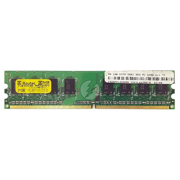 Memória RAM Itautec MM03L6629019: DDR2, 1GB, Rx, 800, SODIMM