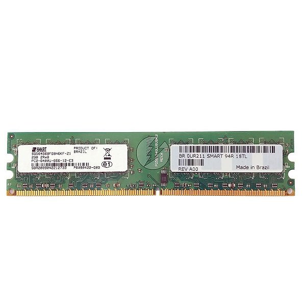 Memória Ram SMART SG564568FG8N6KF-Z1: DDR2 2GB, 800U, UDIMM
