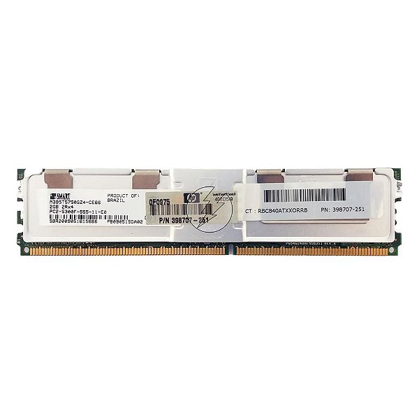 Memória RAM SMART M395T5750GZ4-CE66 398707-251: DDR2, 2GB, 2Rx4, 667F, FBDIMM