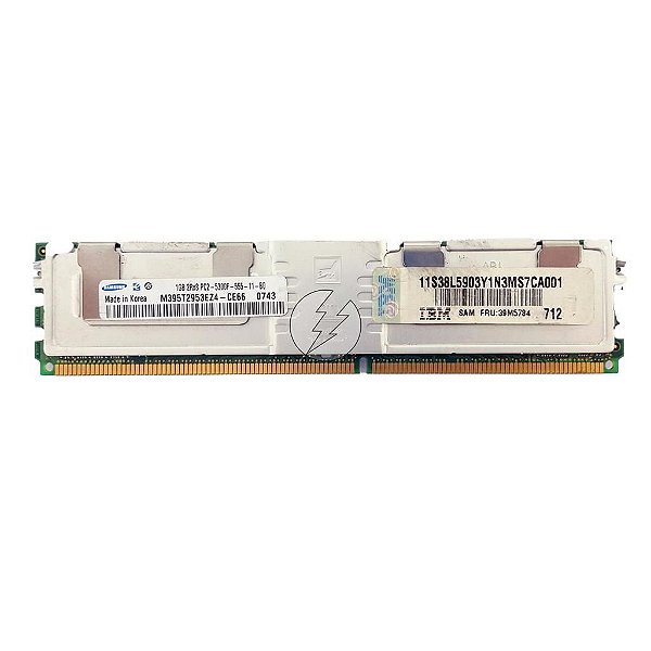 Memória RAM Samsung M395T2953EZ4-CE66 38L5903 39M5784 398706-051: DDR2, 1GB, 2Rx8, 667F, FBDIMM