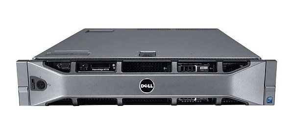 Servidor Dell PowerEdge R710 c/ 8 Baias de 2,5": 2 Xeon 6 Core, Ram 128GB, 2x HD SAS 600GB, c/ Bezel