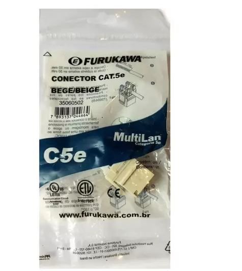 Conector Furukawa MultiLan C5e: Keystone CAT.5e, RJ45, bege