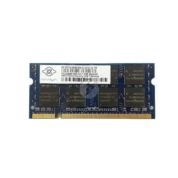 Memória RAM Nanya NT1GT64U8HB0BN-3C 395318-732: DDR2, 1GB, 2Rx8, 667S, SODIMM