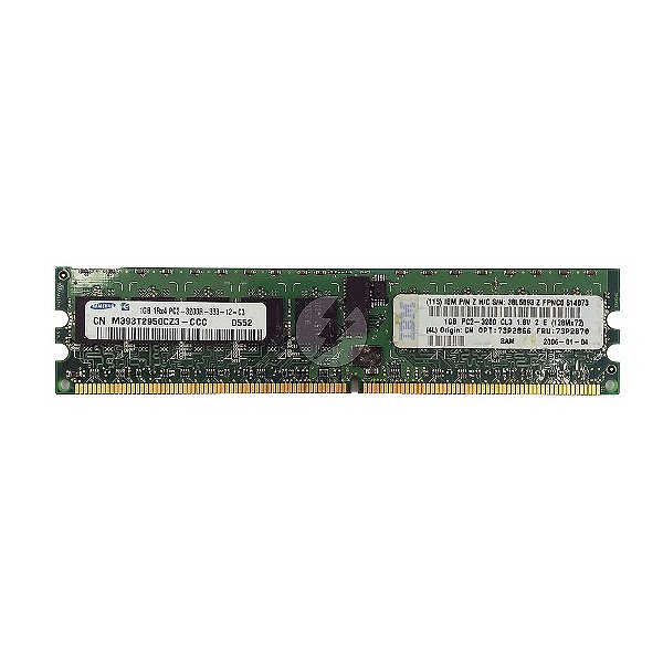 Memória RAM Samsung M393T2950CZ3-CCC 38L5093 73P2870: DDR2, 1GB, 1Rx4, 400R, RDIMM