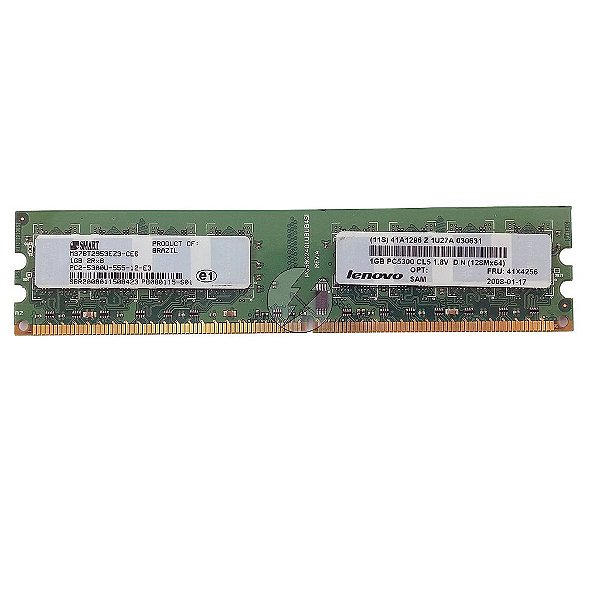 Memória RAM SMART M378T2953EZ3-CE6 41A1296 41X4256 0UT491 0UY457: DDR2, 1GB, 2Rx8, 533U, UDIMM