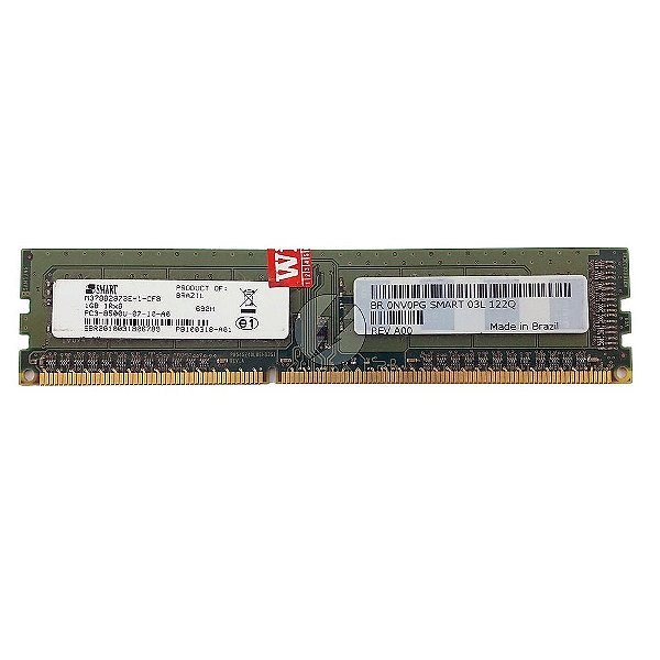 Memória RAM SMART M378B2873EH1-CF8 692H 0NV0PG: DDR3, 1GB, 1Rx8, 1066U, UDIMM