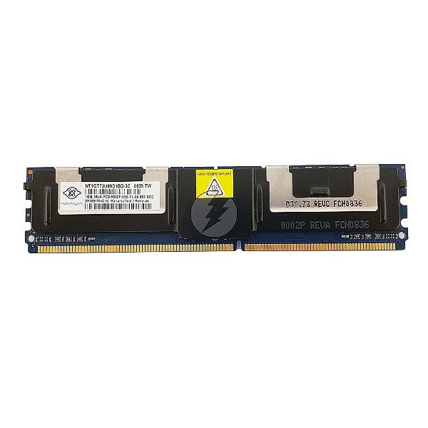Memória RAM Nanya NT1GT72U89D1BD-3C: DDR2, 1GB, 1Rx8, 667F, FBDIMM