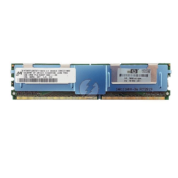 Memória RAM Micron MT9HTF12872FY-667E1E4 461652-061: DDR2, 1GB, 1Rx8, 667F, FBDIMM