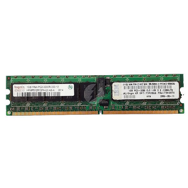 Memória RAM SK hynix HYMP512R72P4-E3 38L5093 73P2870 73P2870: DDR2, 1GB, 1Rx4, 333R, RDIMM
