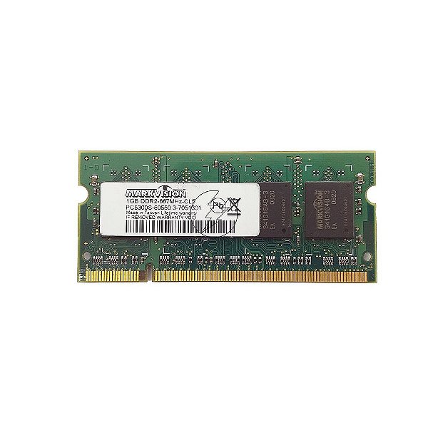Memória RAM MarkVision 3-7051301 3-8080501 3-10091601 3-7051201 3-8110701 3-9061901 3-612110: DDR2, 1GB, Rx, 667, SODIMM