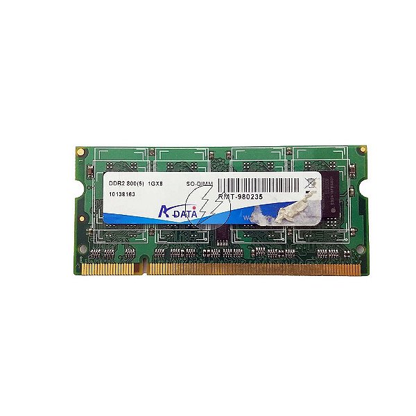 Memória RAM Adata RMT-980235: DDR2, 1GB, 1Gx8, 800, SODIMM