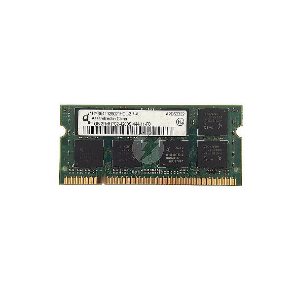 Memória RAM Qimonda HYS64T128021HDL: DDR2, 1GB, 2Rx8, 533S, SODIMM