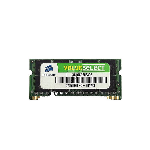 Memória RAM Corsair VS1GSDS533D2: DDR2, 1GB, Rx, 533, SODIMM