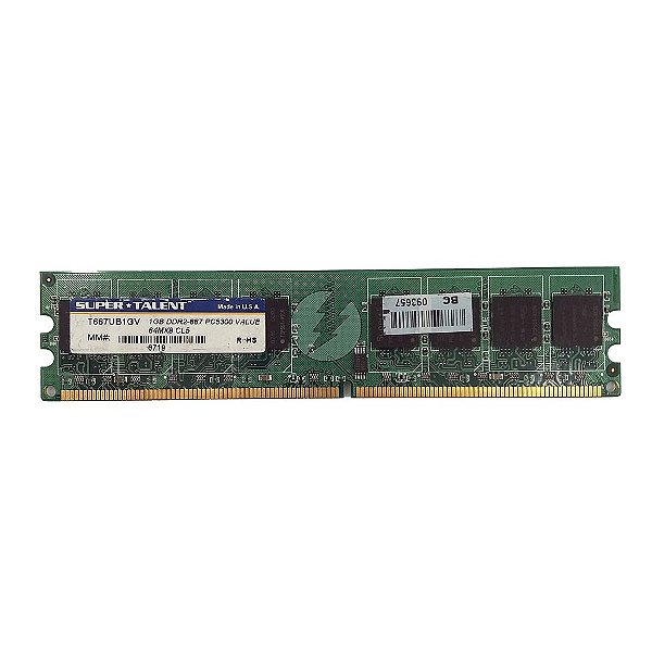 Memória RAM Super Talent T667UB1GV: DDR2, 1GB, 64MRx8, 667, UDIMM