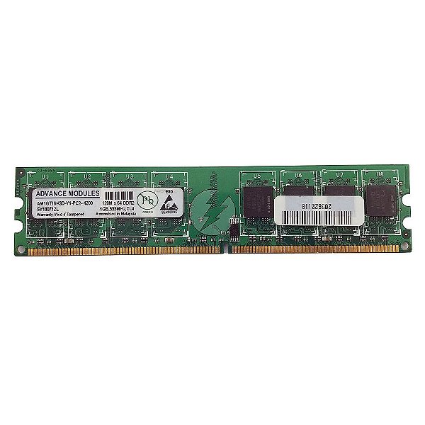 Memória RAM Advance Modules AM1GT16H3D-Y1-PC2-4200: DDR2, 1GB, Rx, 533, UDIMM