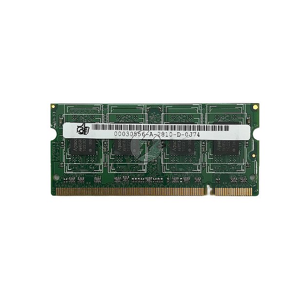 Memória RAM Positivo 00030556: DDR2, 1GB, Rx, 800MHz, 6400, SODIMM