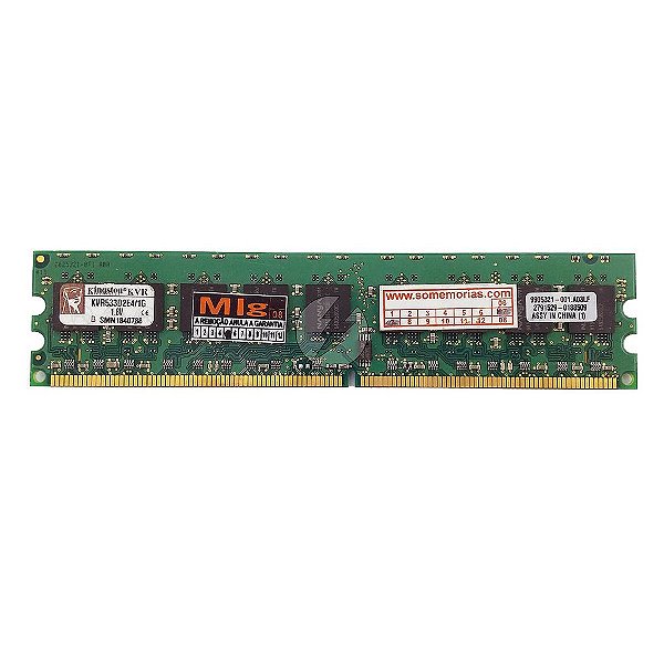 Memória RAM Kingston KVR533D2E4/1G Chip Nanya: DDR2, 1GB, Rx, 533, RDIMM