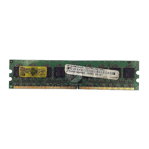 Memória RAM Itaucom 01GN53K4U58: DDR2, 1GB, Rx, 533, UDIMM