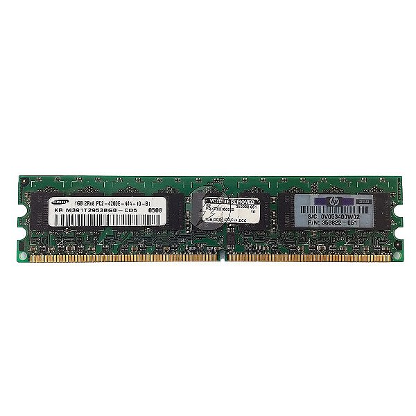 Memória RAM Samsung M391T2953BG0-CD5 359822-051: DDR2, 1GB, 2Rx8, 533E, ECC UDIMM