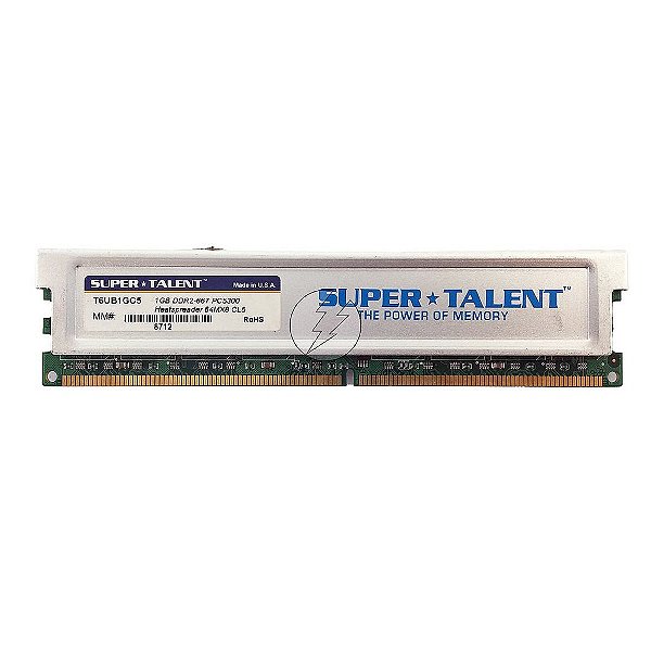 Memória RAM SuperTalent T6UB1GC5: DDR2, 1GB, Rx, 667, UDIMM