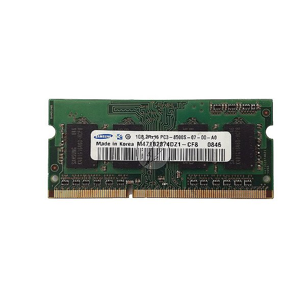 Memória RAM Samsung M471B2874DZ1-CF8: DDR3, 1GB, 2Rx16, 1066, SODIMM