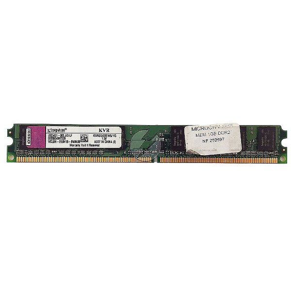 Memória RAM Kingston KVR800D2N6/1G Chip Hynix: DDR2, 1GB, 800, UDIMM, VLP