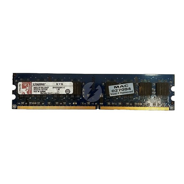 Memória RAM Kingston KVR533D2N4/1G Chip Nanya: DDR2, 1GB, Rx, 533, UDIMM