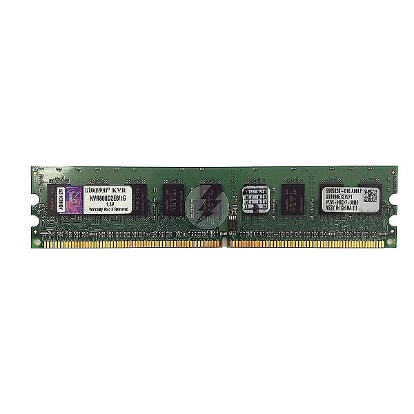 Memória RAM Kingston KVR800D2E6/1G Chip hynix: DDR2, 1GB, Rx, 800, ECC UDIMM