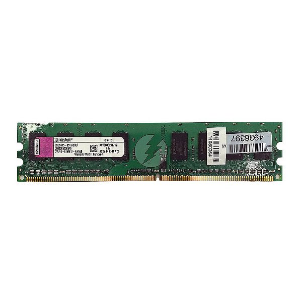 Memória RAM Kingston KVR800D2N6/1G Chip Kingston: DDR2, 1GB, Rx, 800, UDIMM