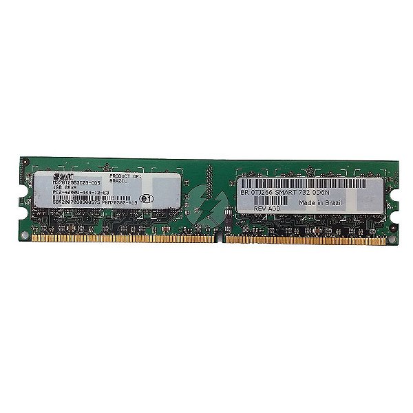 Memória RAM SMART M378T2953CZ3-CD5 0TJ266: DDR2, 1GB, 2Rx8, 533U, UDIMM