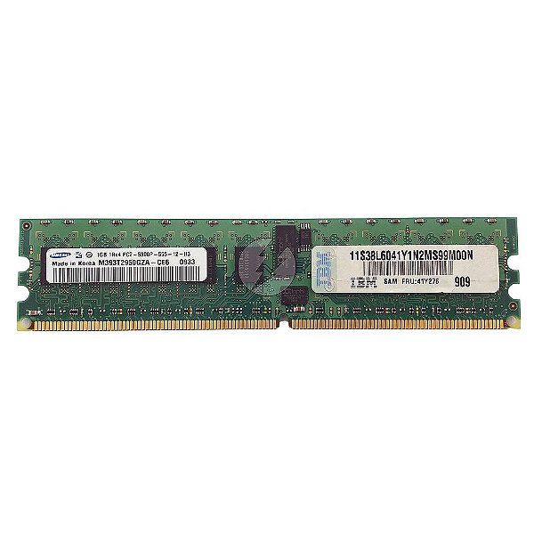 Memória RAM Samsung M393T2950GZA-CE6 41Y276: DDR2, 1GB, 1Rx4, 667P, RDIMM