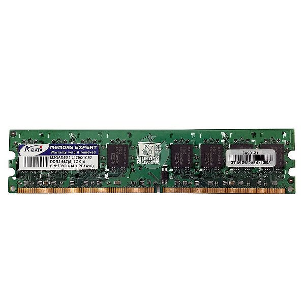 Memória RAM Adata M2OAD5G3I4170Q1C52: DDR2, 1GB, Rx, 667, UDIMM