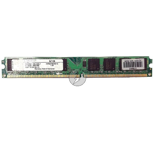 Memória RAM Kingston KVR667D2N5/1G Chip Elpida: DDR2, 1GB, 667, UDIMM, VLP