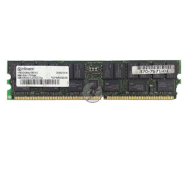 Memória RAM Infineon HYS72D128320GBR-6-C: DDR1, 1GB, Rx, 333, RDIMM
