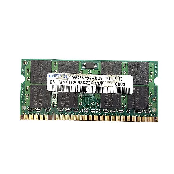 Memória RAM Samsung M470T2953CZ3-CD5: DDR2, 1GB, 2Rx8, 533, SODIMM