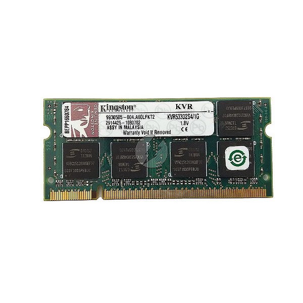 Memória RAM Kingston KVR533D2S4/1G: DDR2, 1GB, Rx, 533, SODIMM