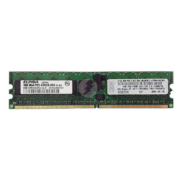 Memória RAM Elpida EBE10RD4AGFA-4A-E 73P2870: DDR2, 1GB, 1Rx4, 333R, RDIMM