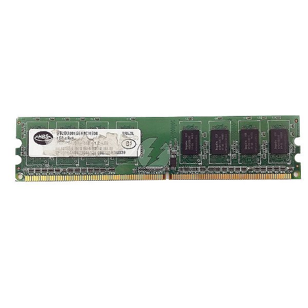 Memória RAM HBS HB2DU001GEH8CMB08: DDR2, 1GB, 1Rx8, 800U, UDIMM