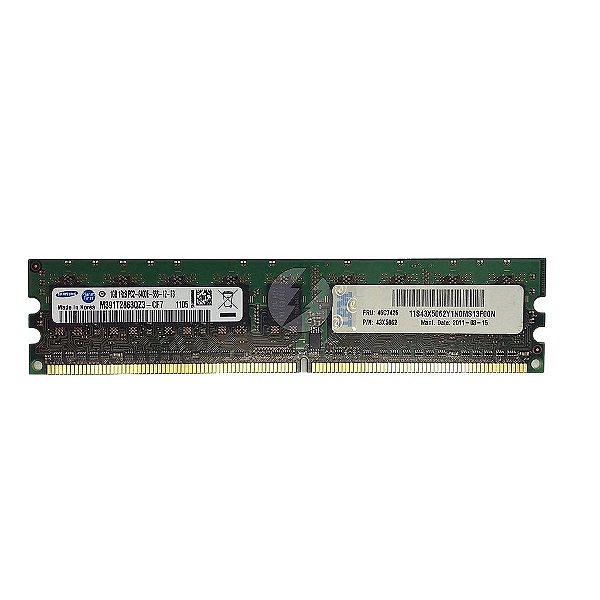 Memória RAM Samsung M391T2863QZ3-CF7 46C7426 43X5062: DDR2, 1GB, 1Rx8, 800E, ECC UDIMM