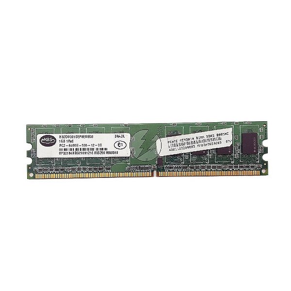 Memória RAM HBS HB2DU001GEP8EMB08: DDR2, 1GB, 1Rx8, 800U, UDIMM