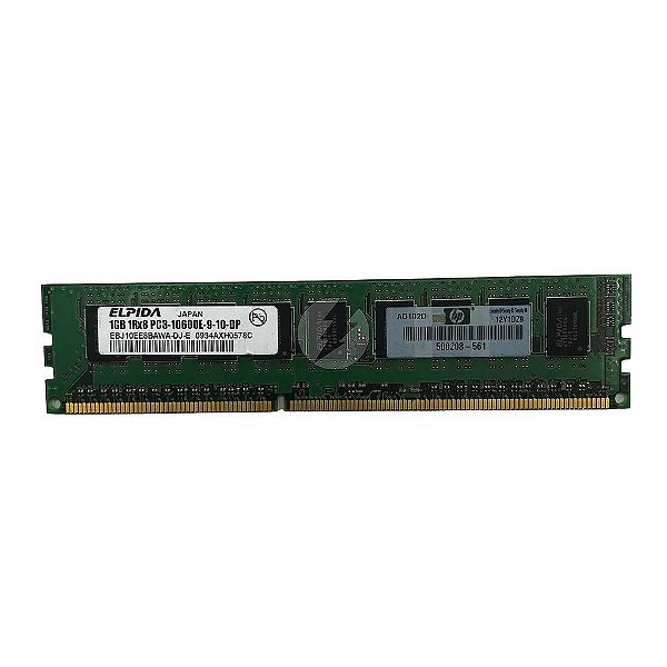 Memória RAM Elpida EBJ10EE8BAWA-DJ-E 500208-561: DDR3, 1GB, 1Rx8, 1333E, ECC UDIMM