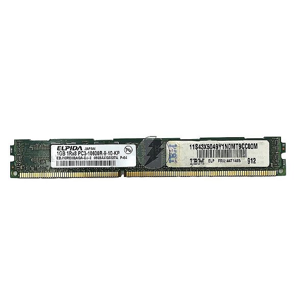 Memória RAM Elpida EBJ10RE8BAGA-DJ-E 44T1495: DDR3, 1GB, 1Rx8, 1333R, RDIMM, VLP