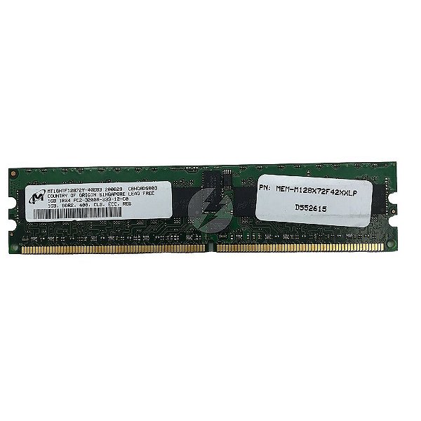 Memória RAM Micron MT18HTF12872Y-40EB3: DDR2, 1GB, 1Rx4, 333R, RDIMM