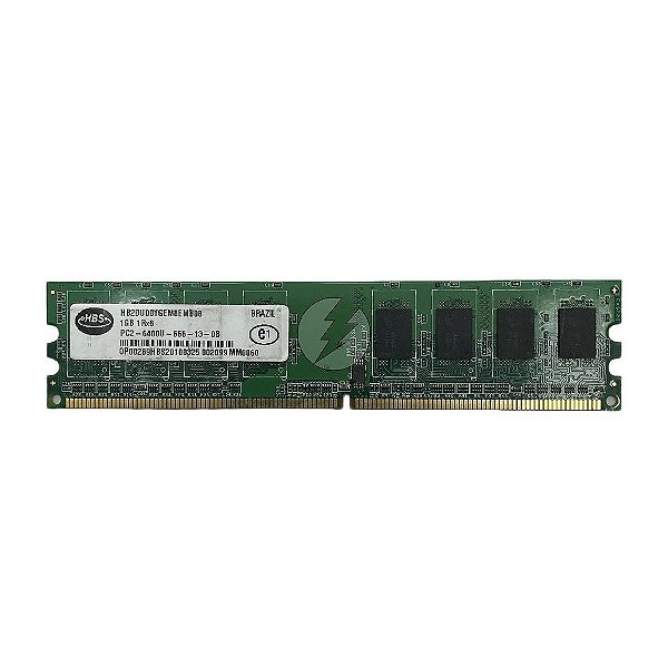 Memória RAM HBS HB2DU001GEM8EMB08: DDR2, 1GB, 1Rx8, 800U, UDIMM