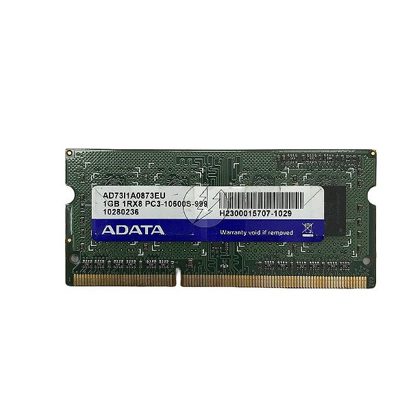 Memória RAM Adata AD73I1A0873EU: DDR3, 1GB, 1Rx8, 1333MHz, 10600S, SODIMM