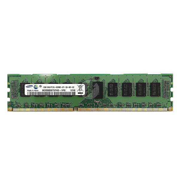 Memória RAM Samsung M393B5673FH0-YF8: DDR3L, 2GB, 2Rx8, 1066R, RDIMM