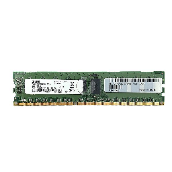 Memória RAM SMART M393B5673EH1-CF8 714H 0T791D: DDR3, 2GB, 2Rx8, 1066R, RDIMM