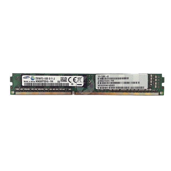 Memória RAM Samsung M390B5773DH0-YH9: DDR3L, 2GB, 1Rx8, 1333E, ECC UDIMM, VLP