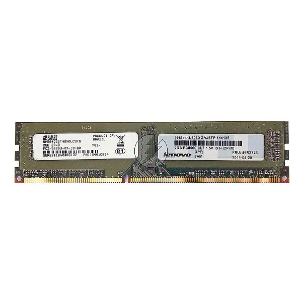 Memória RAM SMART SH564568FH8N6LCSFG 783H 46R3323 6HN1R: DDR3, 2GB, 2Rx8, 1066U, UDIMM