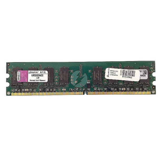Memória RAM Kingston KVR533D2N4/2G Chip Kingston: DDR2, 2GB, Rx, 533, UDIMM